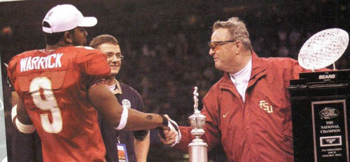 Bowden and Warrick with BCS Trophy